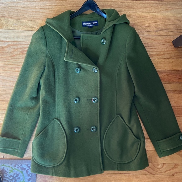 Grass Green Wool Peacoat Ensemble EUT - Picture 4 of 16